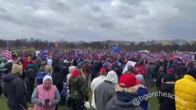 We do not concede” President Trump begins his remarks at The Ellipse here in Washington, D.C. (Credit: Brendan Gutenschwager, Twitter)