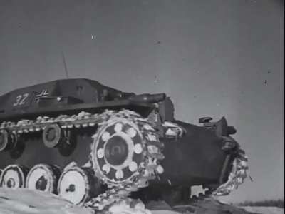 Early StuG IIIs cavorting in the snow in 1941