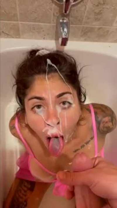 Daddy gave me a facial in the bathtub