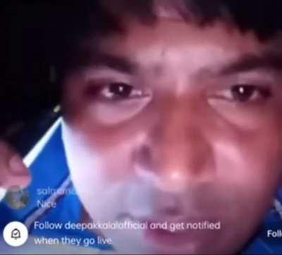 Ashwin Anna after getting penalised 5 runs for running on the red zone(middle of the pitch) 