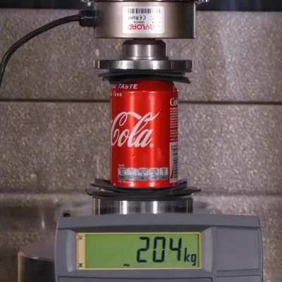How much weight can a soda can hold?
