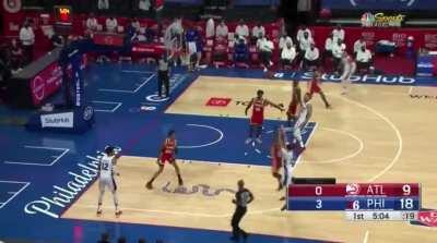 [Highlight] Ben Simmons gets the steal and uses the sweet handles to find Seth Curry for the 3