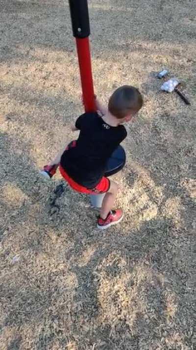 Round and round, then fell down