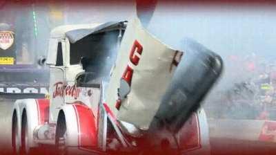 Blowing an engine clear out during a truck pull