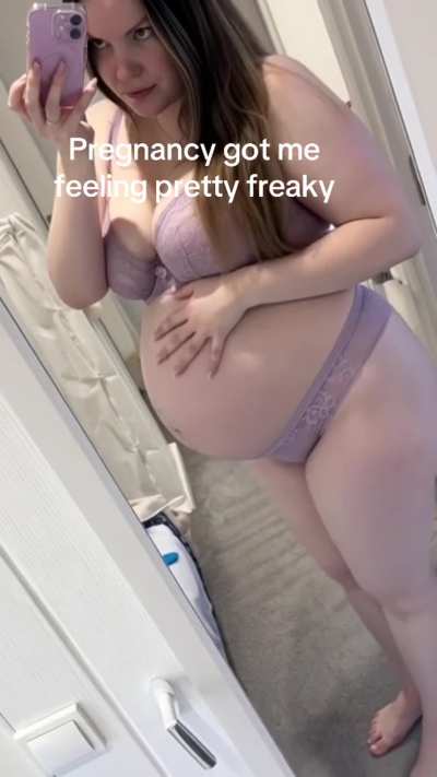 Your cock deserves massive pregnant slut in lingerie