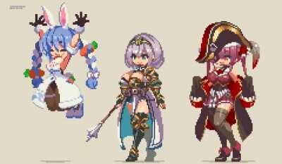 Pekora, Noel and Marine Happy MicroAMV (art: Twitter @sakuemonq, song: 8 Bit Universe - Happy)