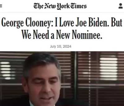 Actor George Clooney wrote a column for The New York Times: 