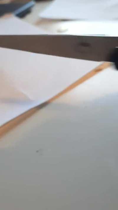 the demonstration of the spring loaded scissors