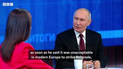 Ru Pov: “25 years ago Yeltsin handed you power & told you 'Take care of Russia.’ Do you think you have?“ BBC