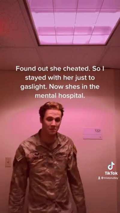 Sigma Goals: Gaslight women into being hospitalized, Join the army with no pay, Make a shitload of women mad in the comment section