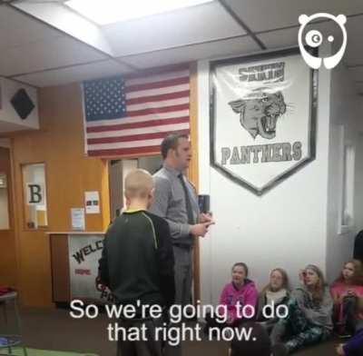 Principal Shaves His Head for Bullied Student Supporting Sick Grandfather.