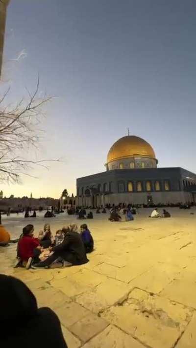 Iftar atmosphere in the courtyards of the blessed Al-Aqsa Mosque in Jerusalem, the capital of Palestine
