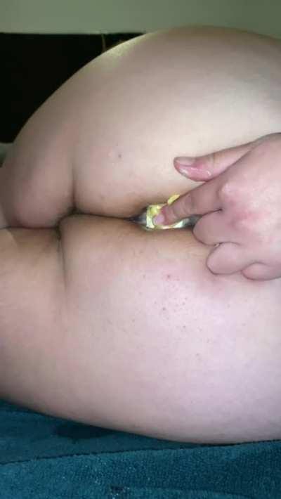 Pt 1 plugging butter in my ass