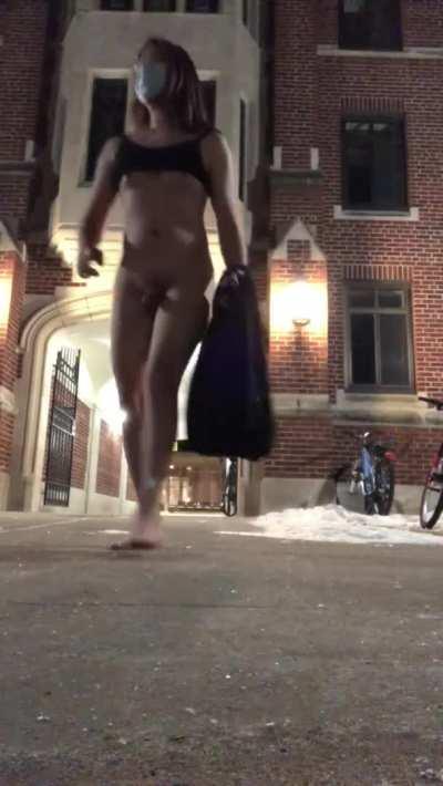 Cold weather street stripping!