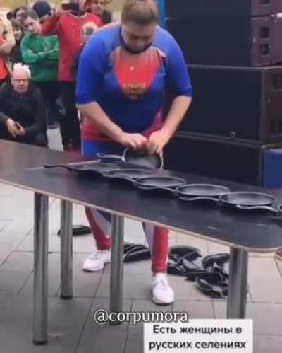 Russian women sure know what to do with frying pans