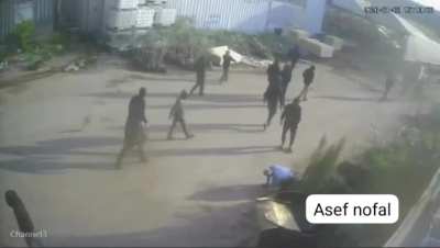 Israeli settler gangs attacking plant nursery in the west bank and assault an old man