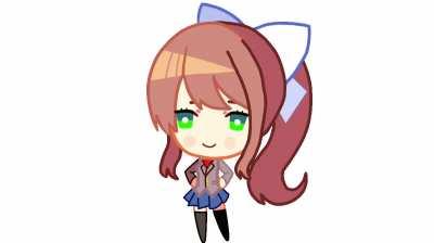 Monika hair animation test for a chibi rig I made in Adobe Animate