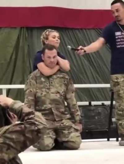 Tap or Nap - soldier makes his choice against MMA pro