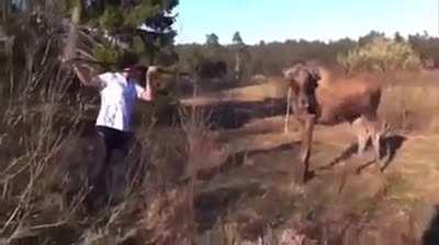 Man goes full primal to protect woman