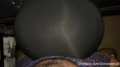 Juicy ass MILF in  a black dress 