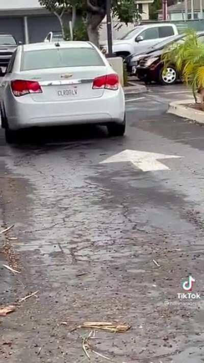 Woman blocks fast food drive-thru because she is mad about the mask policy.