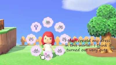 Um hi!!! I was told that this is the sub where I should share this. 👉👈 I designed a dress in Animal Crossing and then I sewed it in real life!! Then I decided it would be fun to make a video of me crossing between both worldssss