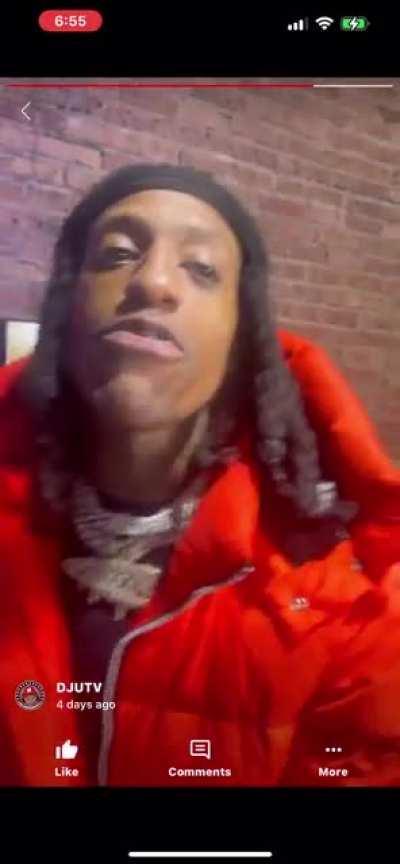 Rico Recklezz humps a headless mannequin on DjU Tv couch. 😂wtf wrong wit buddy ass🤣🤣 interview dropping soon.