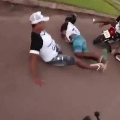 Holding hands while riding