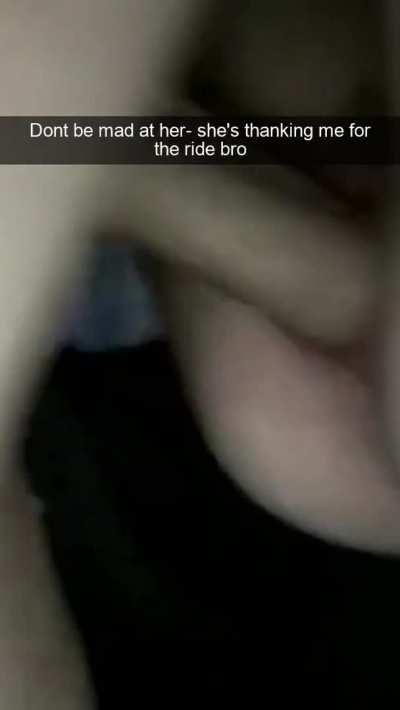 don't worry bro, she's just thanking me for the ride home