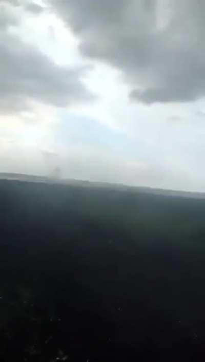 Reportedly Ukraine's 93rd brigade destroying a Russian tank (seems like a FGM-148 Javelin), near Izyum, June 2022