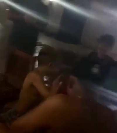 The child said to that guy to follow the fire with his eyes and...