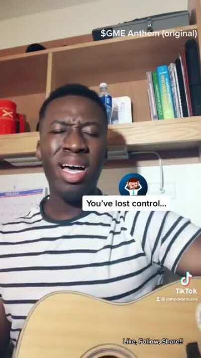 I’ve been watching Reddit for a few days, and the recent r/wallstreetbets situation inspired me to start writing a song about it ($GME Anthem?)