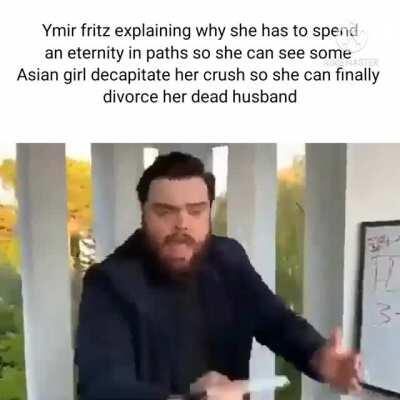 It took 2000 years,but finally Ymir got rid of her Love for her abusive husband, a big win for feminism 😊😊😊✊✊✊✊