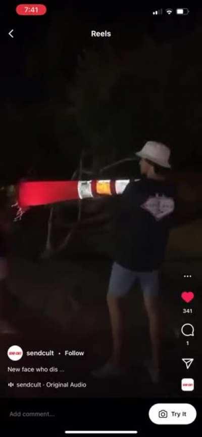 Homemade firework launcher has expected results