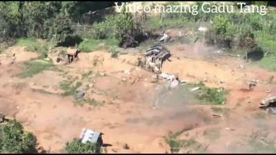 Drone View of Kachin Independence Army Attacking the Myanmar Junta's 601st Infantry Battalion Base in Mansi (January 3rd)