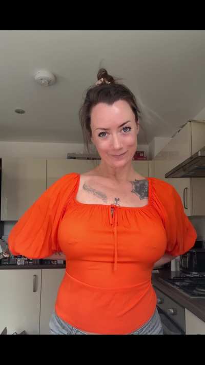 Pierced tits through blouse