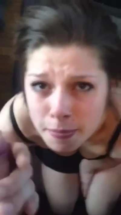 Brunette teen tries massive cock and gets facial