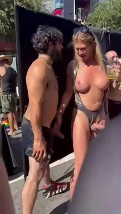 Trans Girl Having Fun in Public