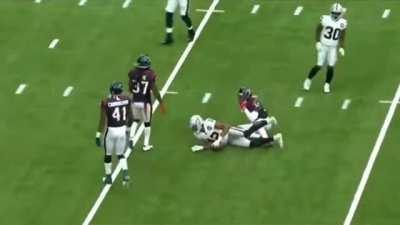 Zay Jones standing up after being tackled