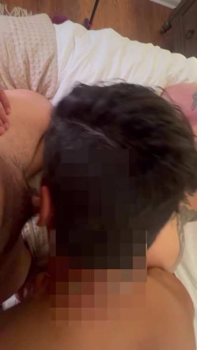 A Perfect MMMF; Hubby & Guy 1 Frotting & taking turns sucking each other before alternating fucking me from behind while I suck Guy 2 in the Front.