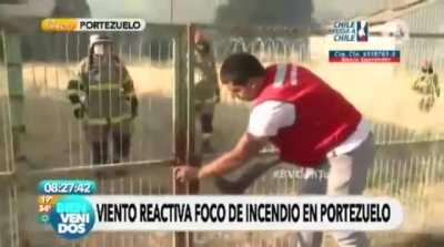 To get into the locked gate