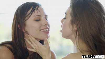 Cleaning her up after the cumshot