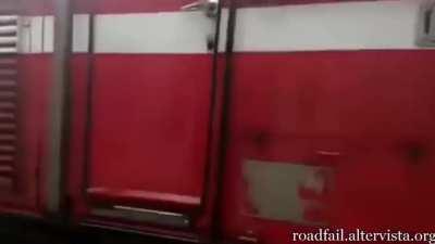 Corolla gets crushed by train