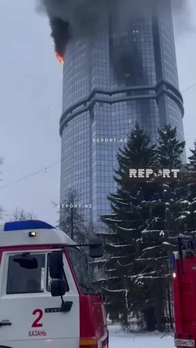 Rusya'nın Kazan şehrindeki binalara İHA ile saldırı düzenlendi.