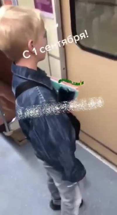 Russian kid going to school