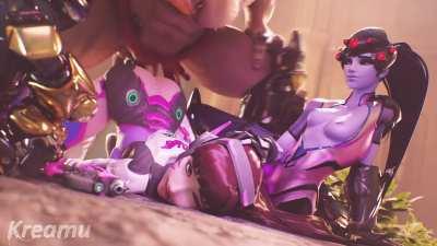 D.Va loses to Widowmaker and Doomfist (Kreamu)
