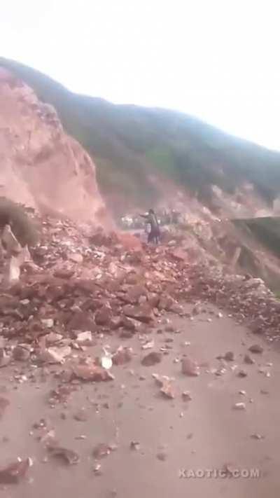 Woman prays for landslide to stop gone wrong