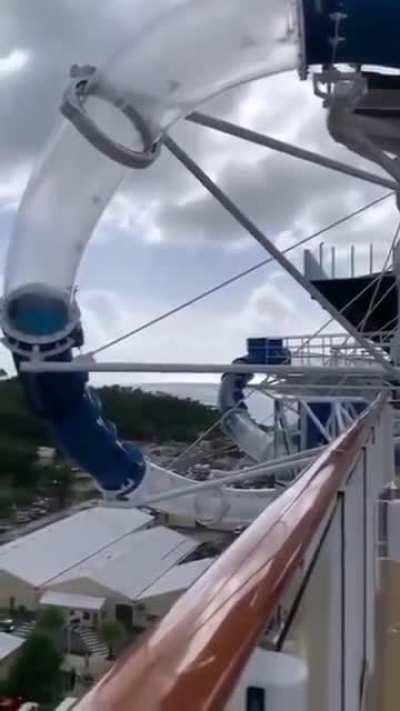 Running out of speed on the water Slide
