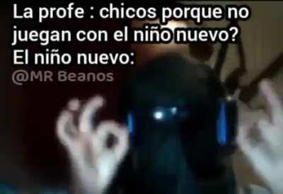 La profe : chicos porque no juegan con el ni&ntilde;o nuevo? El ni&ntilde;o nuevo: