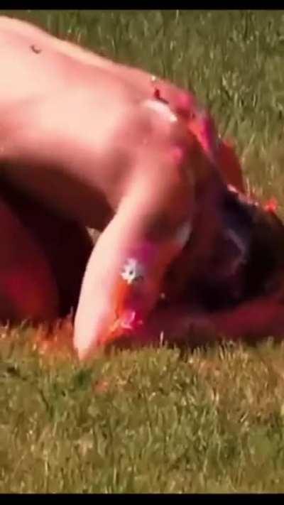 Getting shot by paintballs